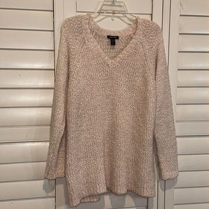 V-neck pull over pink long sweater size 1X